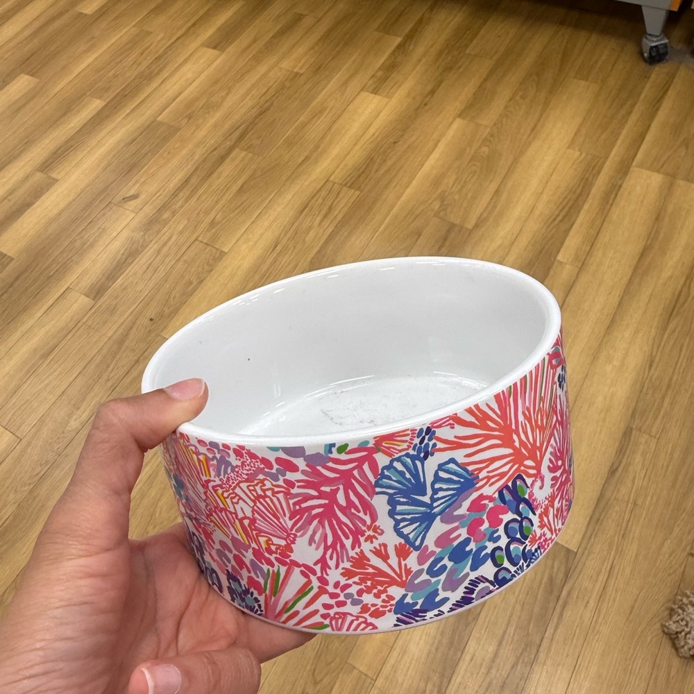 Lilly Pulitzer Pink and Blue Floral Bowl